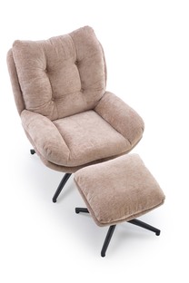 PESTO armchair with ottoman / rocking function, color: beige