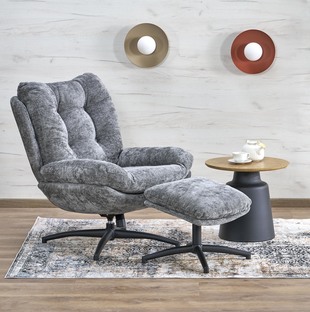 PESTO armchair with ottoman / rocking function, color: grey