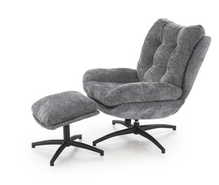 PESTO armchair with ottoman / rocking function, color: grey