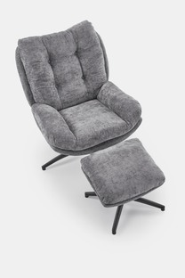 PESTO armchair with ottoman / rocking function, color: grey
