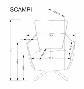 SCAMPI leisure chair, grey