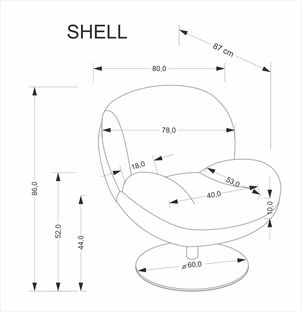 SHELL l.chair, grey
