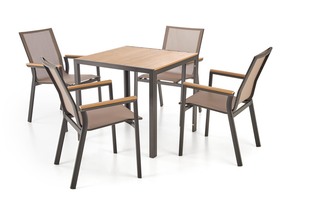 FIERRO stół kwadratowy, brązowy / czarny (1p=1szt)