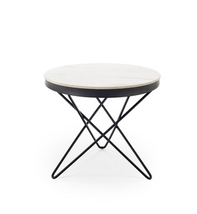 LEILA 2 c.table, white marble / black