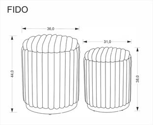 FIDO set of two stools: color: cappuccino / gold