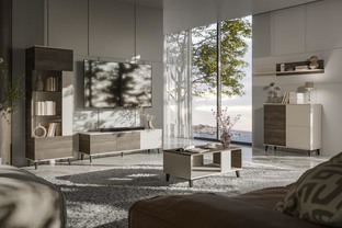 RANDOM 2 RTV-2 stolik RTV 180 cm kaszmir / orzech / czarny (2p=1szt)