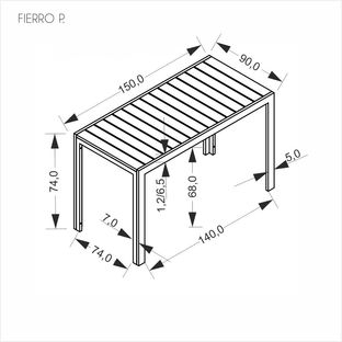 FIERRO stół prostokątny, brązowy / czarny (1p=1szt)