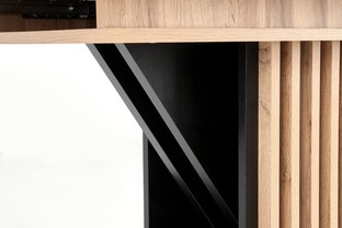FABIANO extension table, artisan oak / black