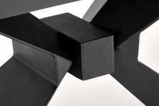 LUCIANO extension table, white marble / black