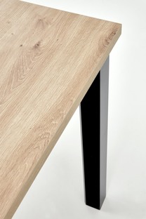 QUBIK stół rozkładany 80-200/80/76 cm dąb artisan/czarny