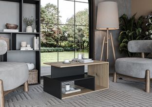 IVA c.table, artisan oak / black