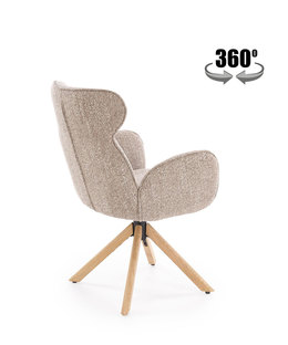 K585 chair, dark beige / natural oak