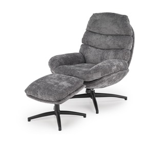 DARIO leisure chair, with stool grey