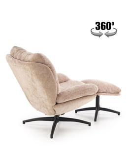 PESTO armchair with ottoman / rocking function, color: beige