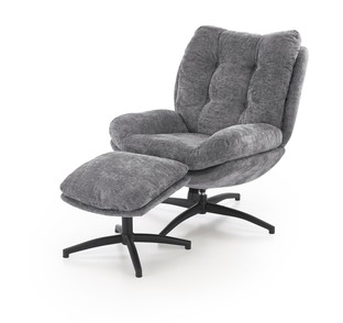 PESTO armchair with ottoman / rocking function, color: grey
