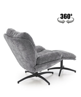 PESTO armchair with ottoman / rocking function, color: grey
