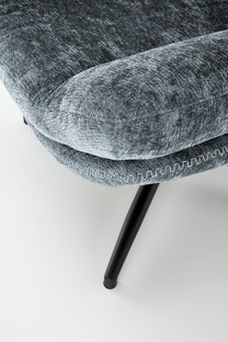 DARIO leisure chair, with stool, blue
