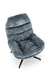 DARIO leisure chair, with stool, blue