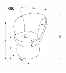 K581 krzesło popielaty (1p=1szt)