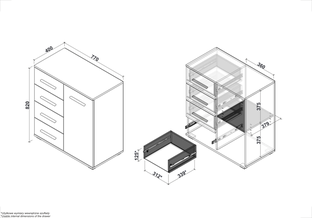 Zdjęcie do “LIMA KM-2 komoda dąb sonoma / biały (1p=1szt)”.