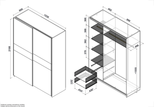 LIMA S1 szafa dąb sonoma / biały (3p=1szt)