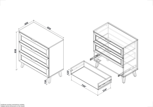 BORNEO KM-2 komoda dąb artisan/czarny
