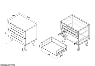 BORNEO SN-1 szafka nocna dąb artisan/czarny
