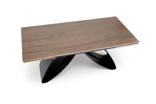 HILARIO extension table, walnut / black