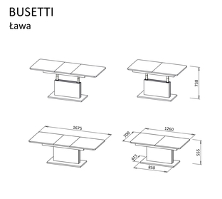 BUSETTI, c.table, white mat