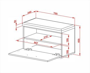 LIMA ST2 shoe cabinet sonoma oak
