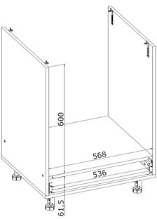 VENTO DP-60/82 szafka dolna pod zabudowę piekarnika front: biały mat (1p=1szt) szuflada