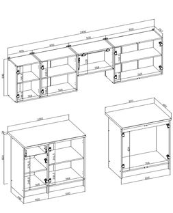 TATIANA 240 kuchnia zestaw korpus: dąb sonoma, front: orzech/kaszmir
