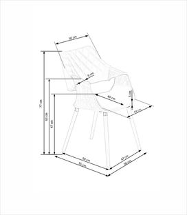 K396 chair, color: walnut / beige
