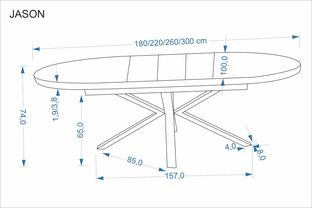 JASON stół rozkładany, orzechowy / czarny (2p=1szt)