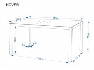 HOVER stół ogrodowy, beżowy / cappuccino (1p=1szt)