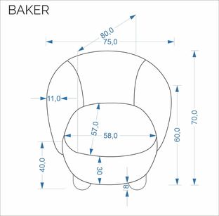 BAKER fotel wypoczynkowy beżowy (1p=1szt)