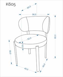 K605 chair, l.beige / walnut
