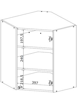 VENTO GN-60/72 corner top cabinet, color: white / honey oak