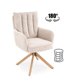 K594 chair, beige / natural oak