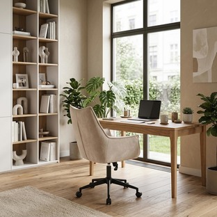 CLIO swivel armchair, beige