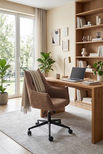 CLIO swivel armchair, brown