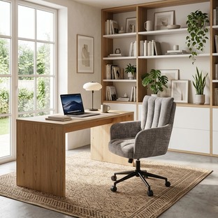 MISHEL swivel armchair, grey
