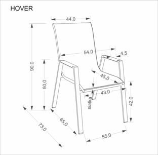 HOVER garden chair, grey / anthracite