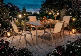 HOVER garden table, beige / cappuccino