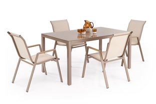HOVER garden table, beige / cappuccino