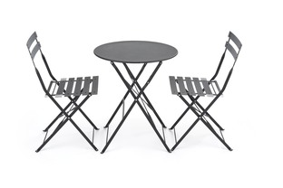 LIVORNO garden set (table+2 chairs), black