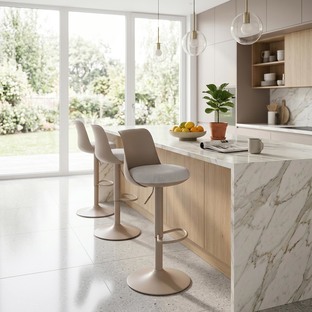 H127 bar stool, cappuccino / grey