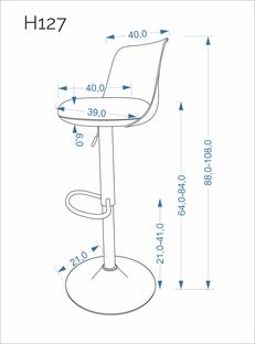 H127 bar stool, cappuccino / grey
