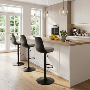 H127 bar stool, black / grey