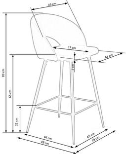 H96 bar stool, l.beige / cashmere